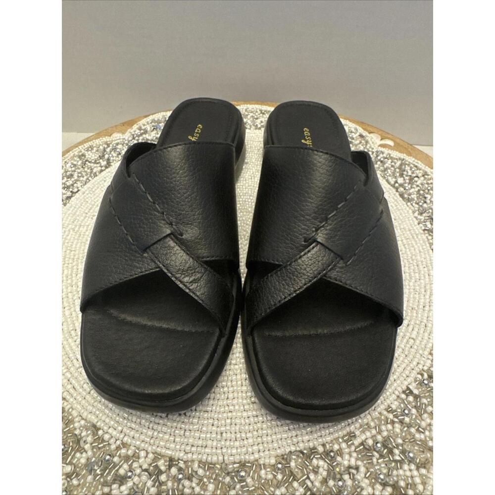 Women’s Easy Spirt Leather Sandals Black Nicety Size 8.5